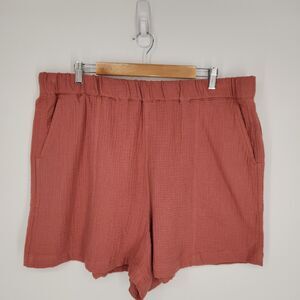 New Madewell Easy Pull-On Lightspun Gauze Shorts Vintage Quartz Size XXL